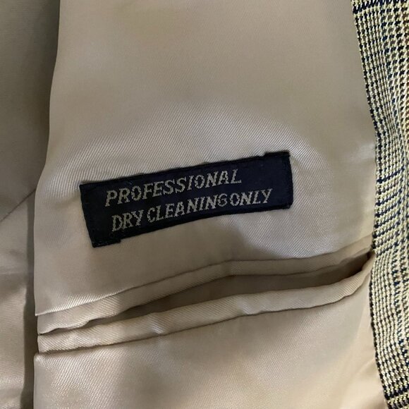 Jones New York Mens Blazer Jacket R44 Classic Plaid Wool Blend Double Button - Picture 4 of 11